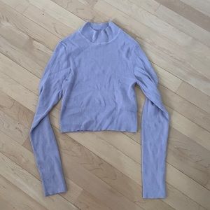 Lilac striped turtleneck crop top - size Small